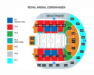 Схема ледового дворца «Royal Arena» Копенгаген (Дания)